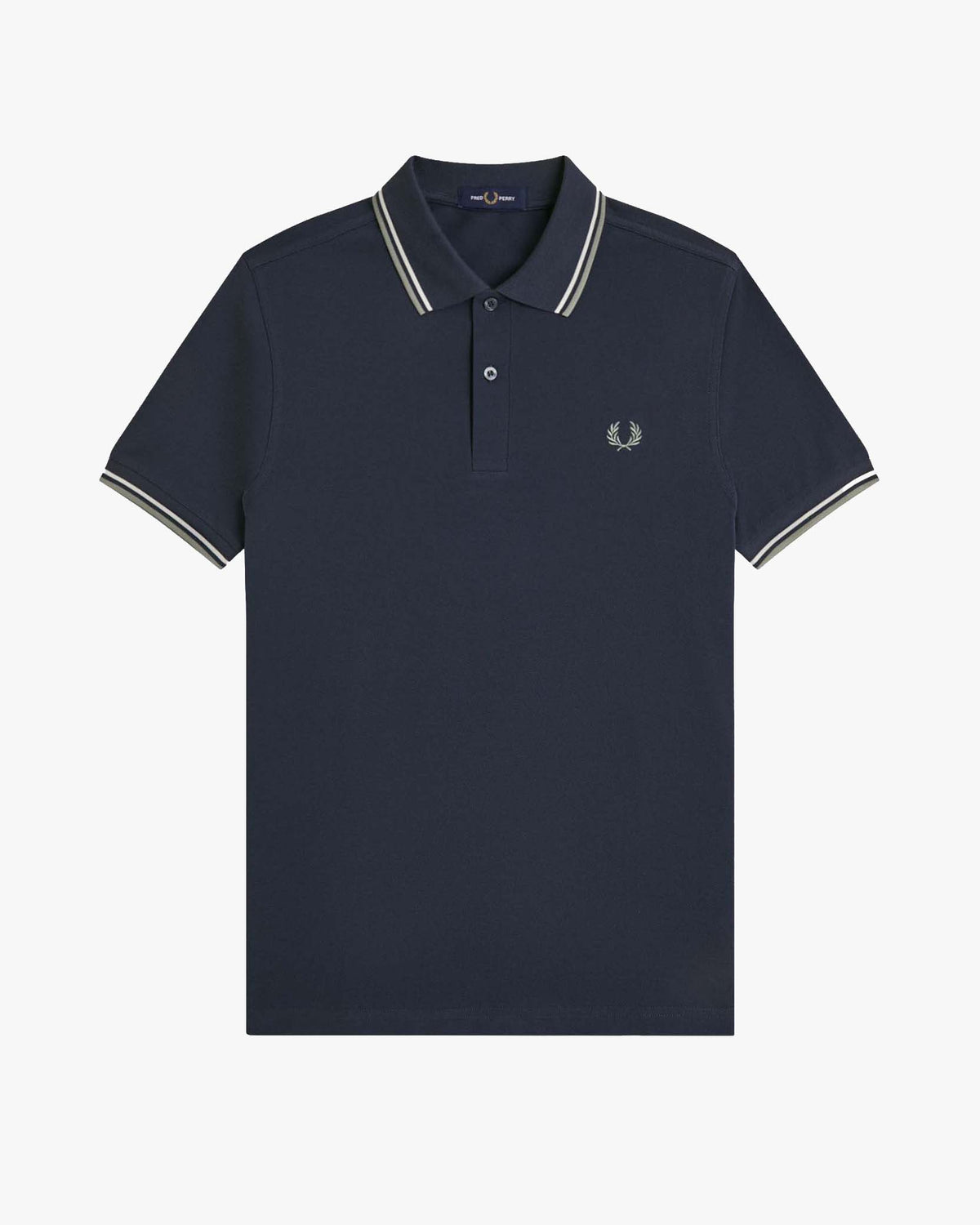 Fred Perry Twin Tipped Polo Shirt - Dark Airforce / Ecru / Seagrass | Fred Perry Polo Shirts | Jeanstore