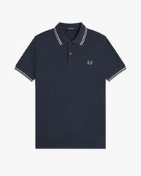 Fred Perry Twin Tipped Polo Shirt - Dark Airforce / Ecru / Seagrass | Fred Perry Polo Shirts | Jeanstore