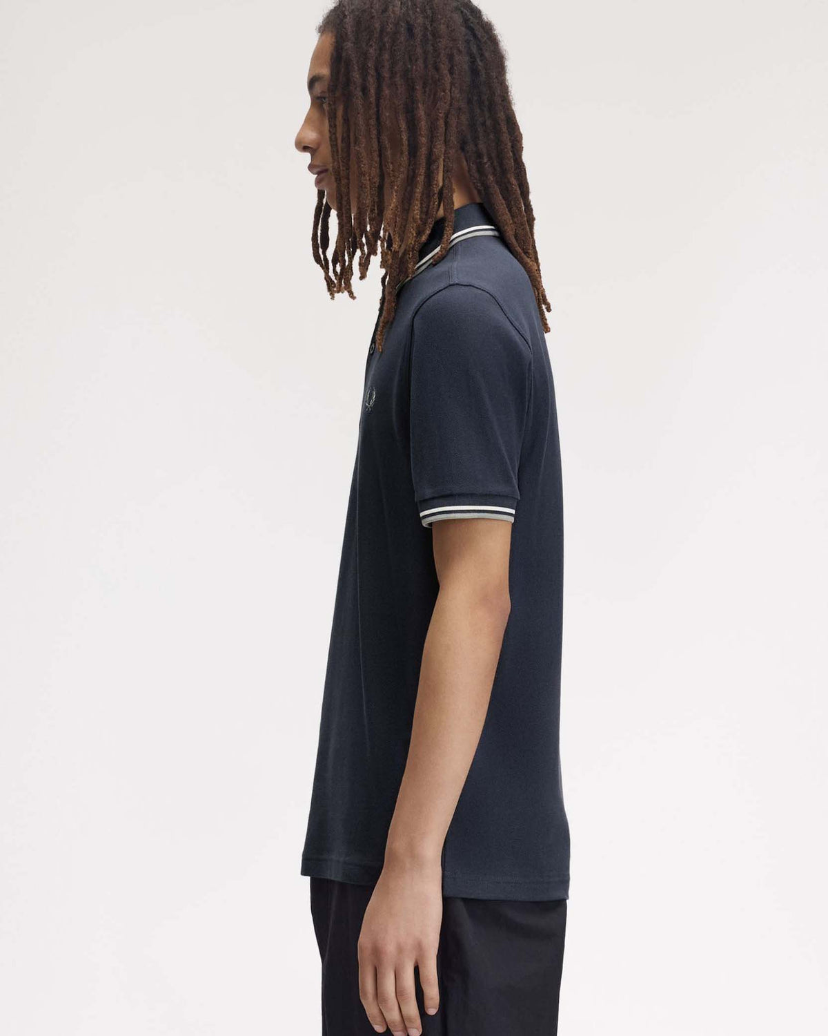Fred Perry Twin Tipped Polo Shirt - Dark Airforce / Ecru / Seagrass | Fred Perry Polo Shirts | Jeanstore