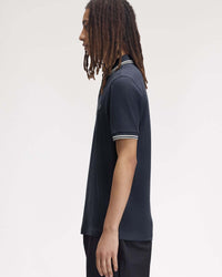 Fred Perry Twin Tipped Polo Shirt - Dark Airforce / Ecru / Seagrass | Fred Perry Polo Shirts | Jeanstore