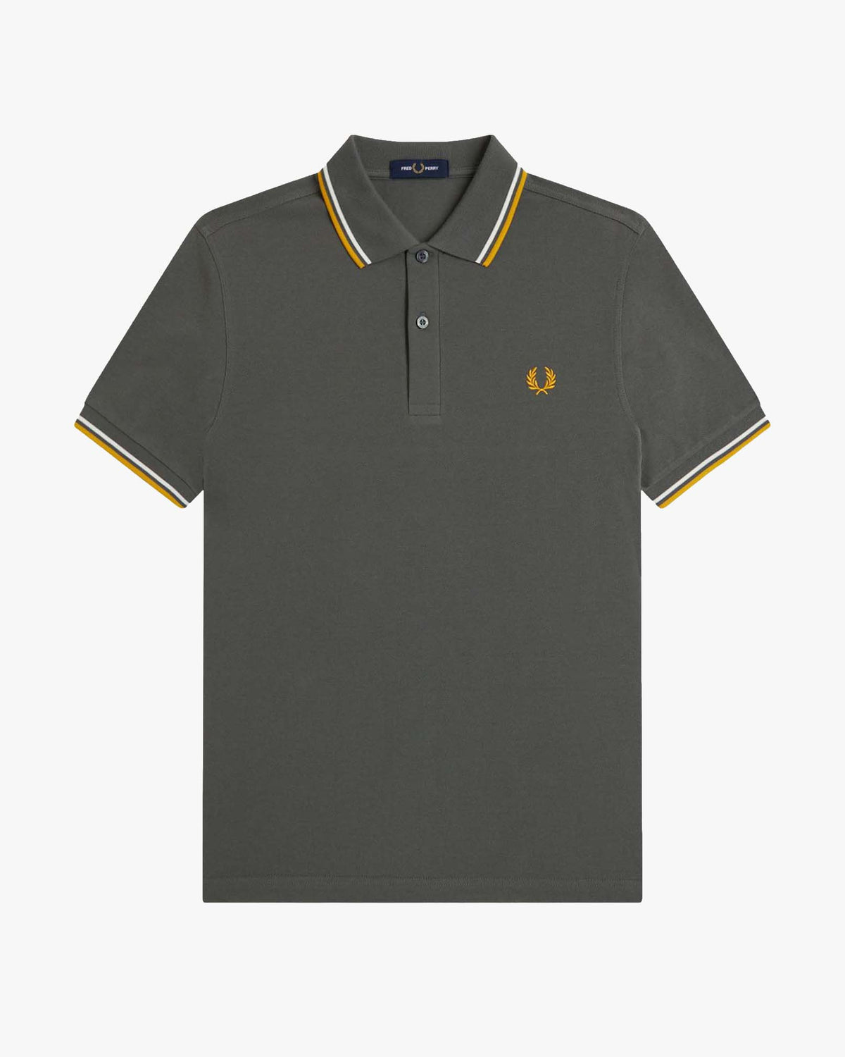 Fred Perry Twin Tipped Polo Shirt - Field Green / Ecru / Golden