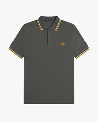 Fred Perry Twin Tipped Polo Shirt - Field Green / Ecru / Golden