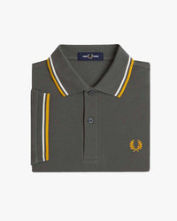 Fred Perry Twin Tipped Polo Shirt - Field Green / Ecru / Golden
