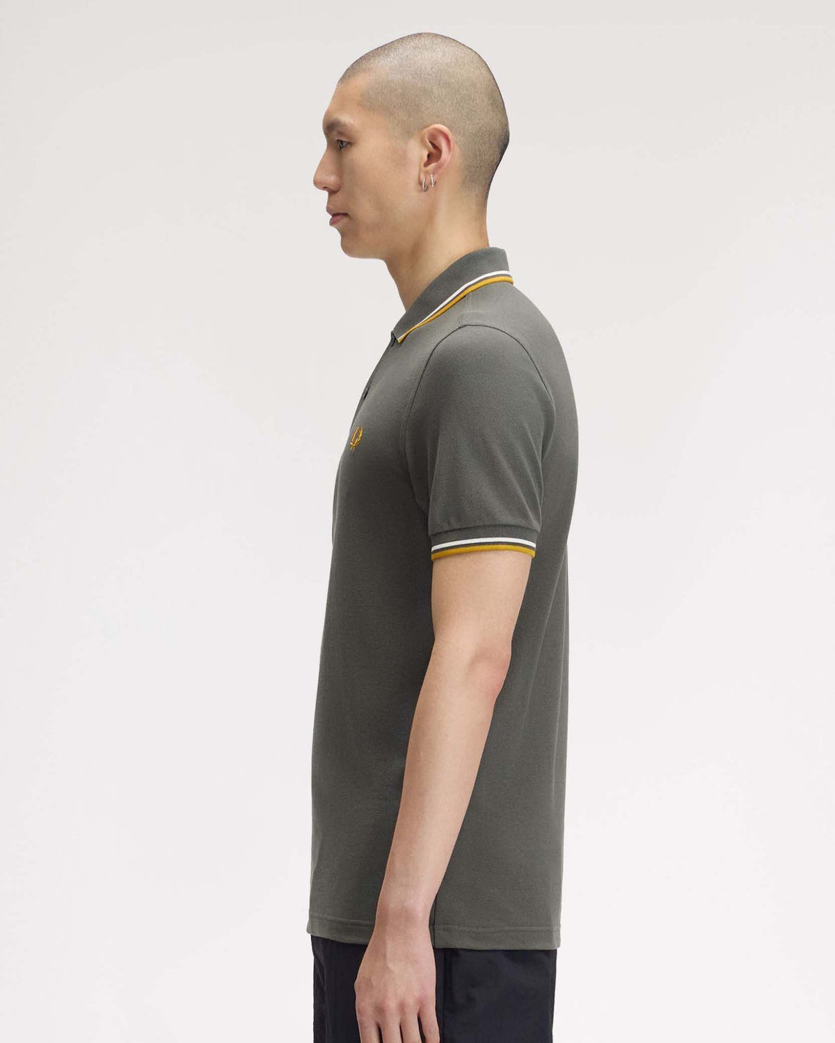 Fred Perry Twin Tipped Polo Shirt - Field Green / Ecru / Golden