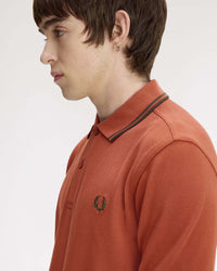 Fred Perry Twin Tipped Polo Shirt - Brandy / Night Green