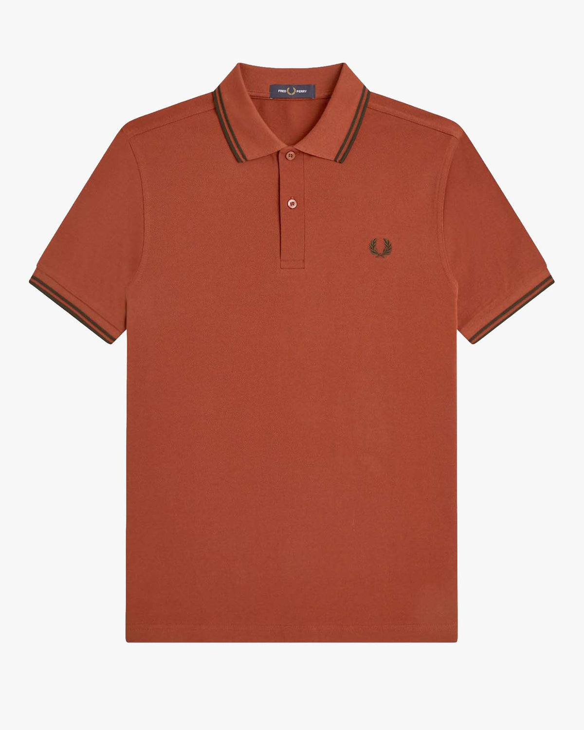 Fred Perry Twin Tipped Polo Shirt - Brandy / Night Green