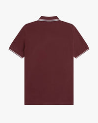 Fred Perry Twin Tipped Polo Shirt - Oxblood / Iced Pink / Dusky Blue
