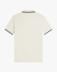 Fred Perry Twin Tipped Polo Shirt - Ecru / Oxblood / Grassroots