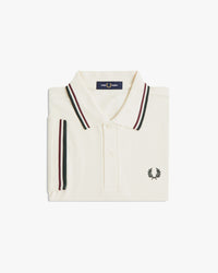 Fred Perry Twin Tipped Polo Shirt - Ecru / Oxblood / Grassroots