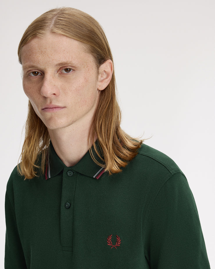 Fred Perry Twin Tipped Polo Shirt - Grassroots / Stockport Blue / Oxblood