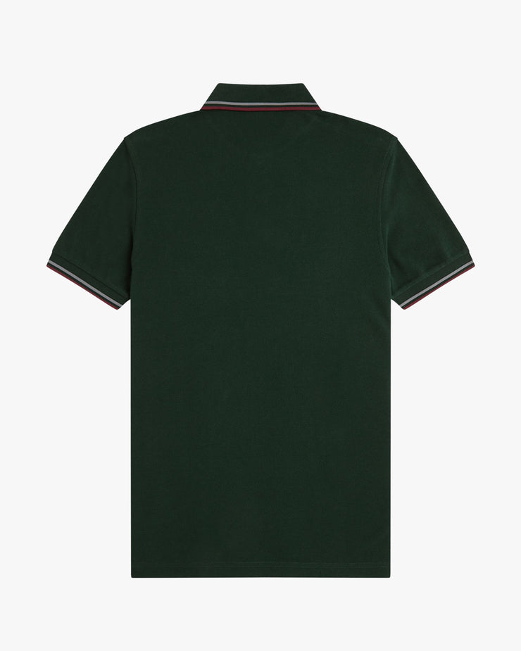 Fred Perry Twin Tipped Polo Shirt - Grassroots / Stockport Blue / Oxblood