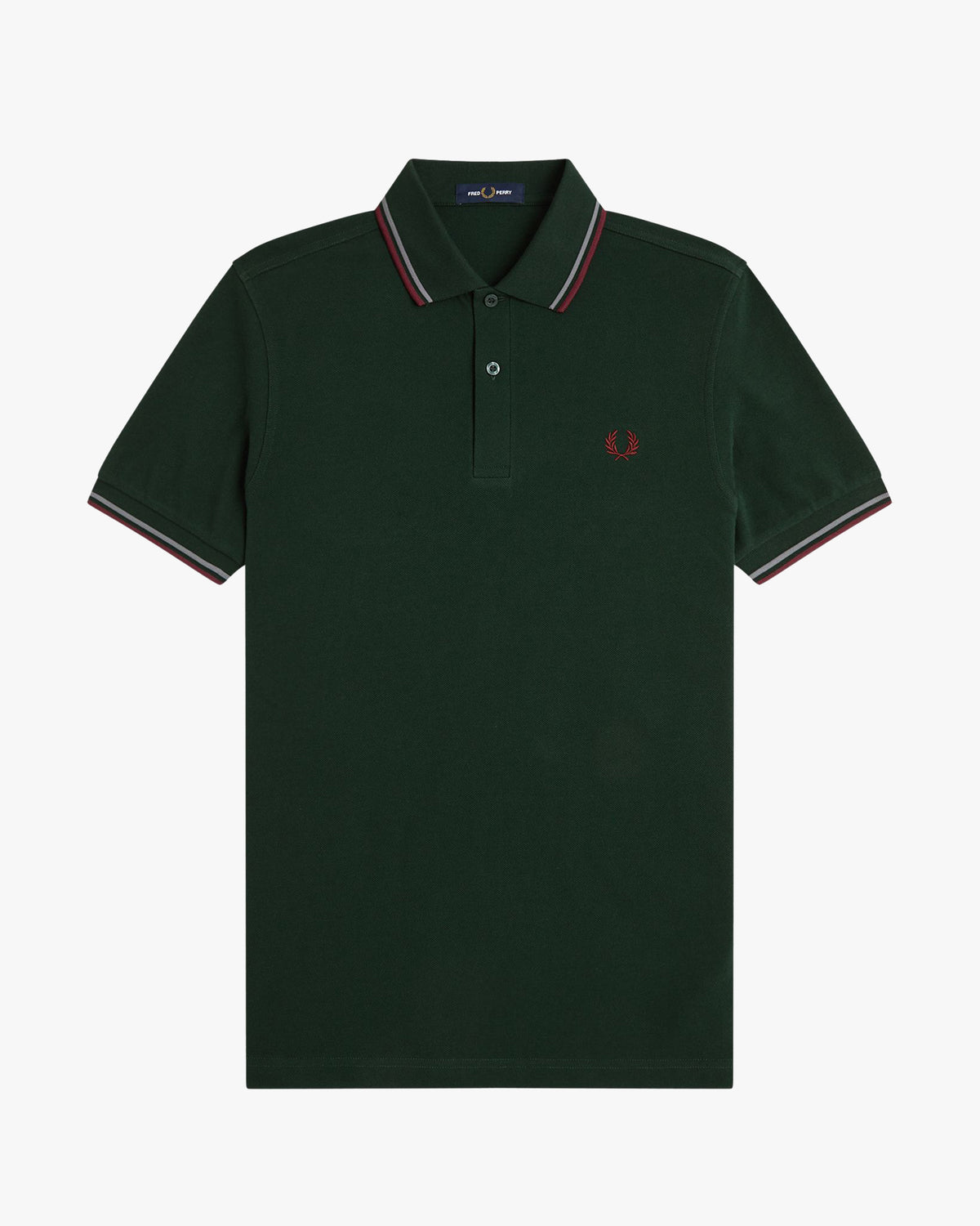 Fred Perry Twin Tipped Polo Shirt - Grassroots / Stockport Blue / Oxblood