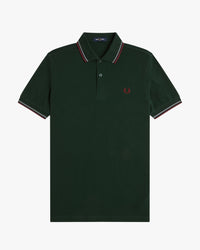 Fred Perry Twin Tipped Polo Shirt - Grassroots / Stockport Blue / Oxblood