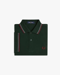 Fred Perry Twin Tipped Polo Shirt - Grassroots / Stockport Blue / Oxblood