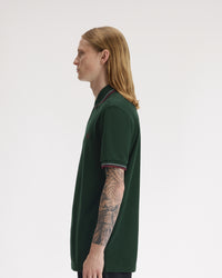 Fred Perry Twin Tipped Polo Shirt - Grassroots / Stockport Blue / Oxblood