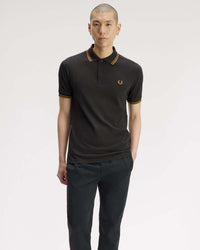 Fred Perry Twin Tipped Polo Shirt - Anchor Grey / Golden