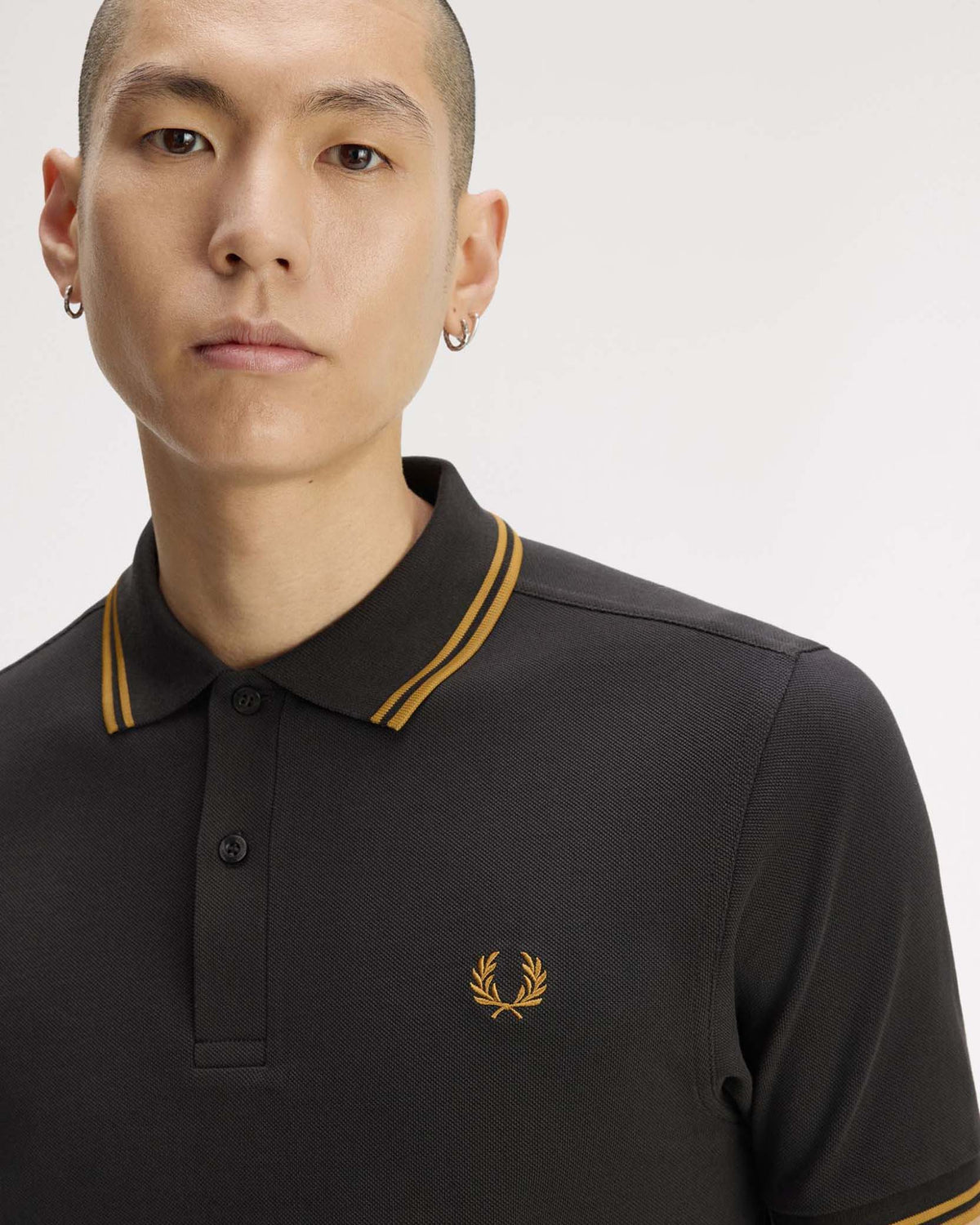 Fred Perry Twin Tipped Polo Shirt - Anchor Grey / Golden