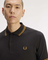 Fred Perry Twin Tipped Polo Shirt - Anchor Grey / Golden