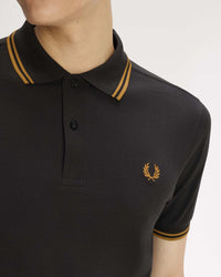 Fred Perry Twin Tipped Polo Shirt - Anchor Grey / Golden