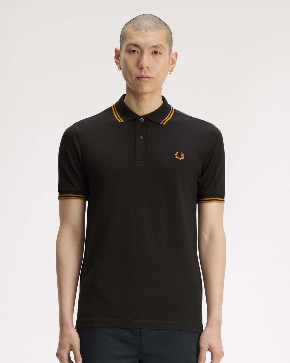 Fred Perry Twin Tipped Polo Shirt - Anchor Grey / Golden