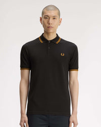 Fred Perry Twin Tipped Polo Shirt - Anchor Grey / Golden