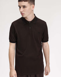 Fred Perry Twin Tipped Polo Shirt - Rich Brown / Black
