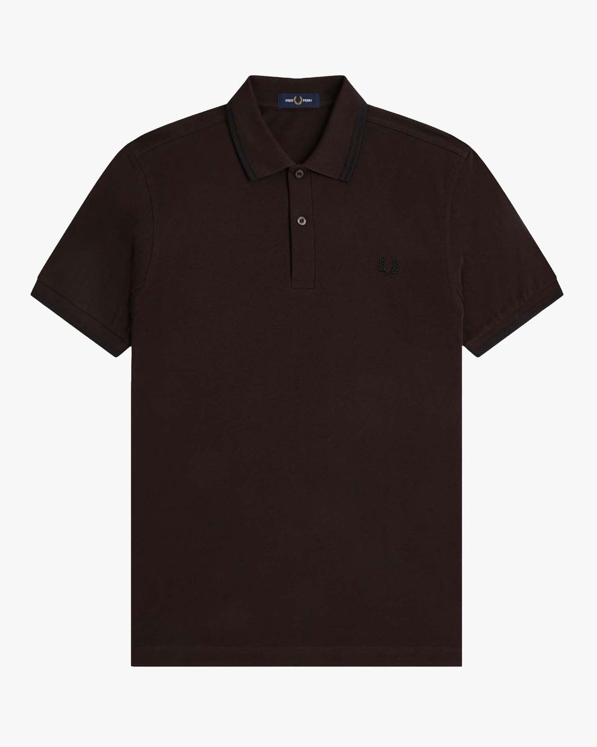 Fred Perry Twin Tipped Polo Shirt - Rich Brown / Black
