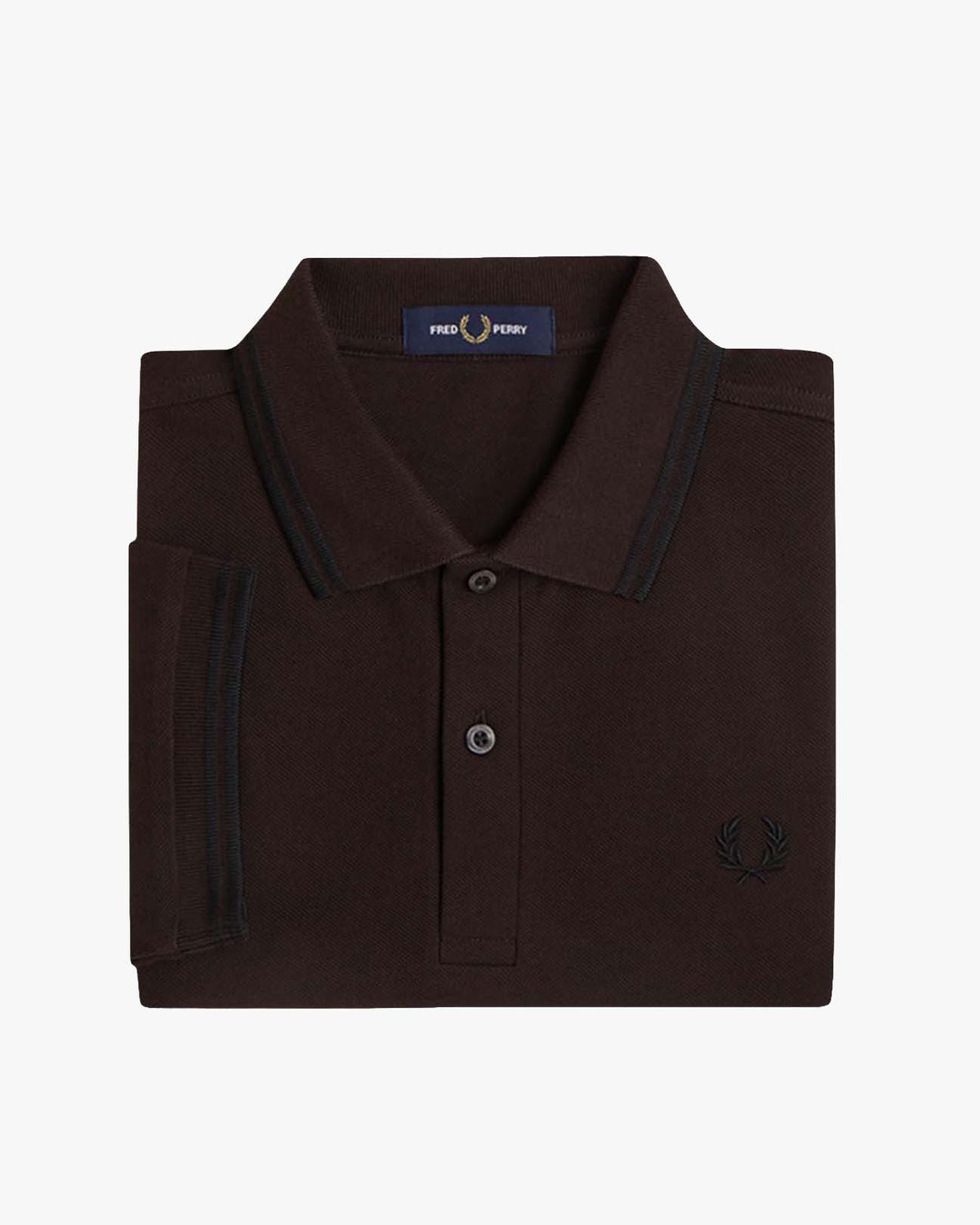 Fred Perry Twin Tipped Polo Shirt - Rich Brown / Black