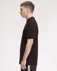 Fred Perry Twin Tipped Polo Shirt - Rich Brown / Black