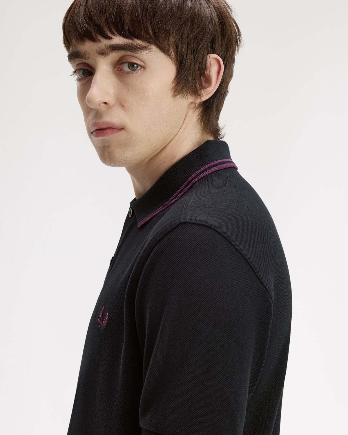 Fred Perry Twin Tipped Polo Shirt - Black / Plum