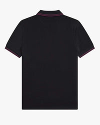 Fred Perry Twin Tipped Polo Shirt - Black / Plum