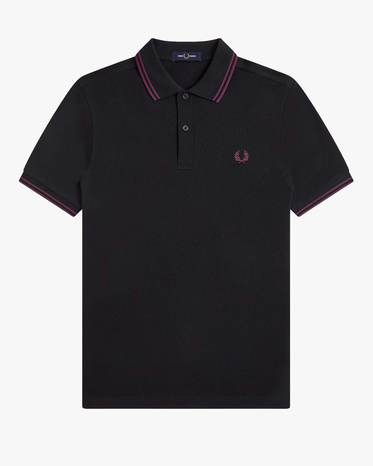 Fred Perry Twin Tipped Polo Shirt - Black / Plum