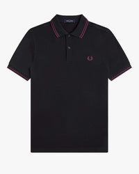 Fred Perry Twin Tipped Polo Shirt - Black / Plum