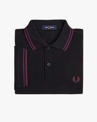 Fred Perry Twin Tipped Polo Shirt - Black / Plum