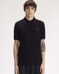 Fred Perry Twin Tipped Polo Shirt - Black / Plum