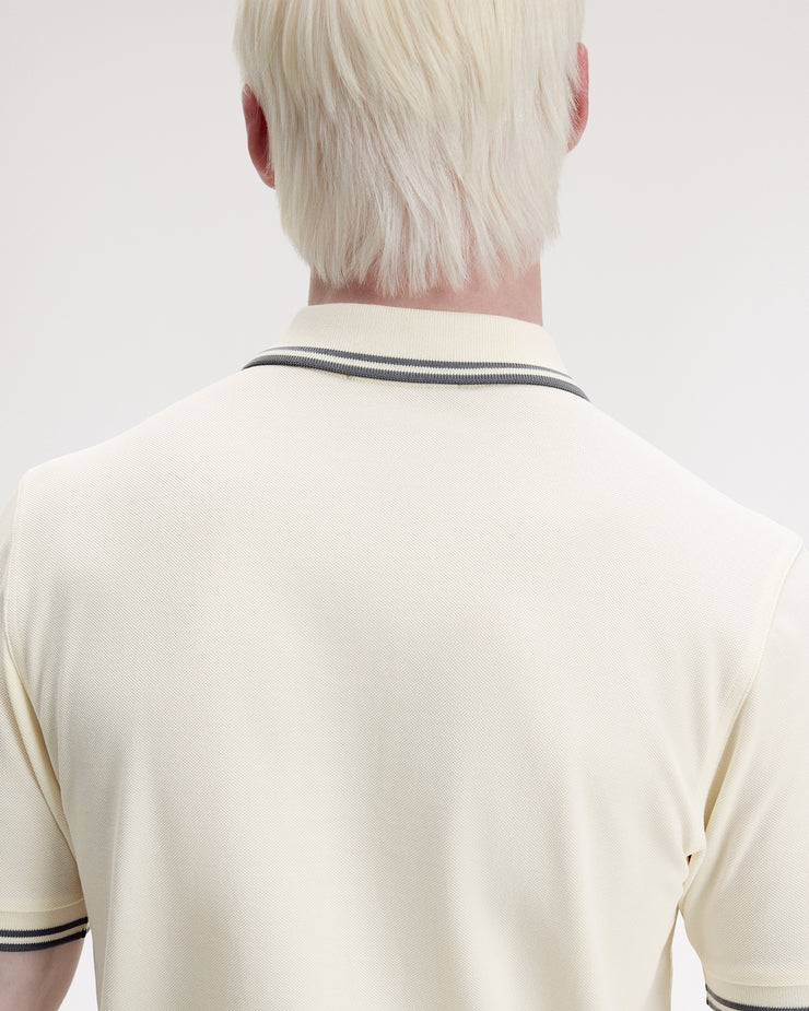 Fred Perry Twin Tipped Polo Shirt - Ecru / Stockport Blue