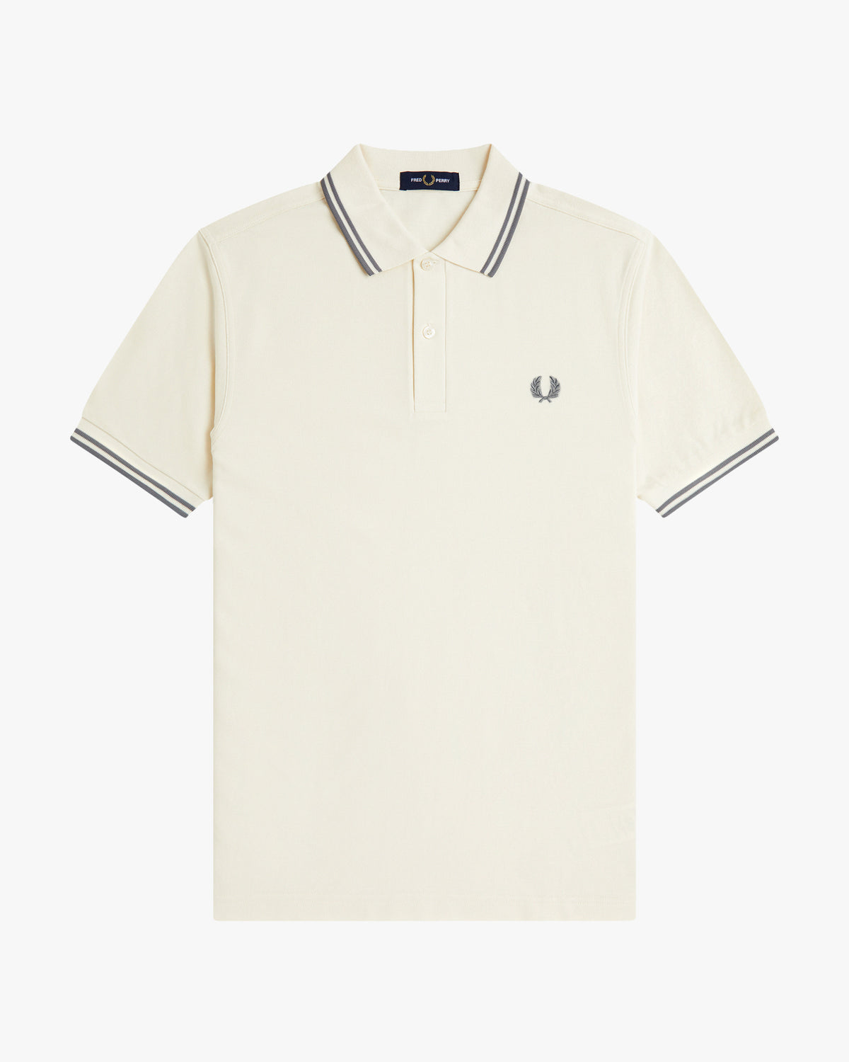 Fred Perry Twin Tipped Polo Shirt - Ecru / Stockport Blue