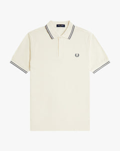 Fred Perry Twin Tipped Polo Shirt - Ecru / Stockport Blue