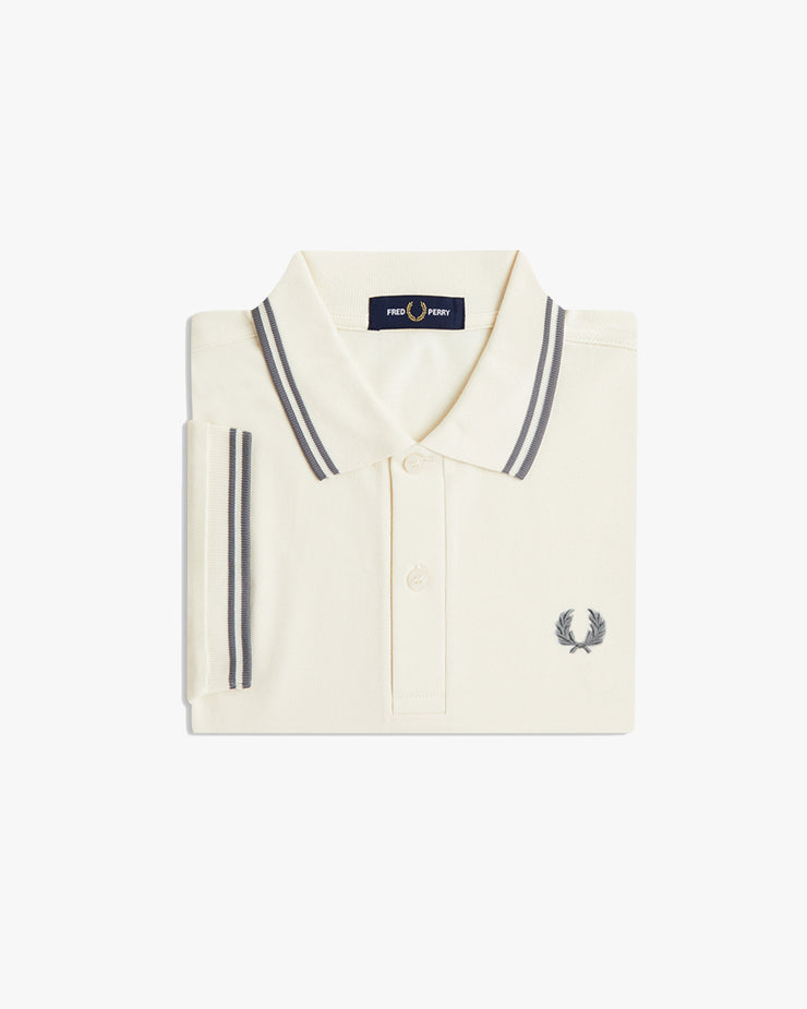 Fred Perry Twin Tipped Polo Shirt - Ecru / Stockport Blue