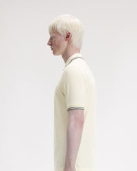 Fred Perry Twin Tipped Polo Shirt - Ecru / Stockport Blue