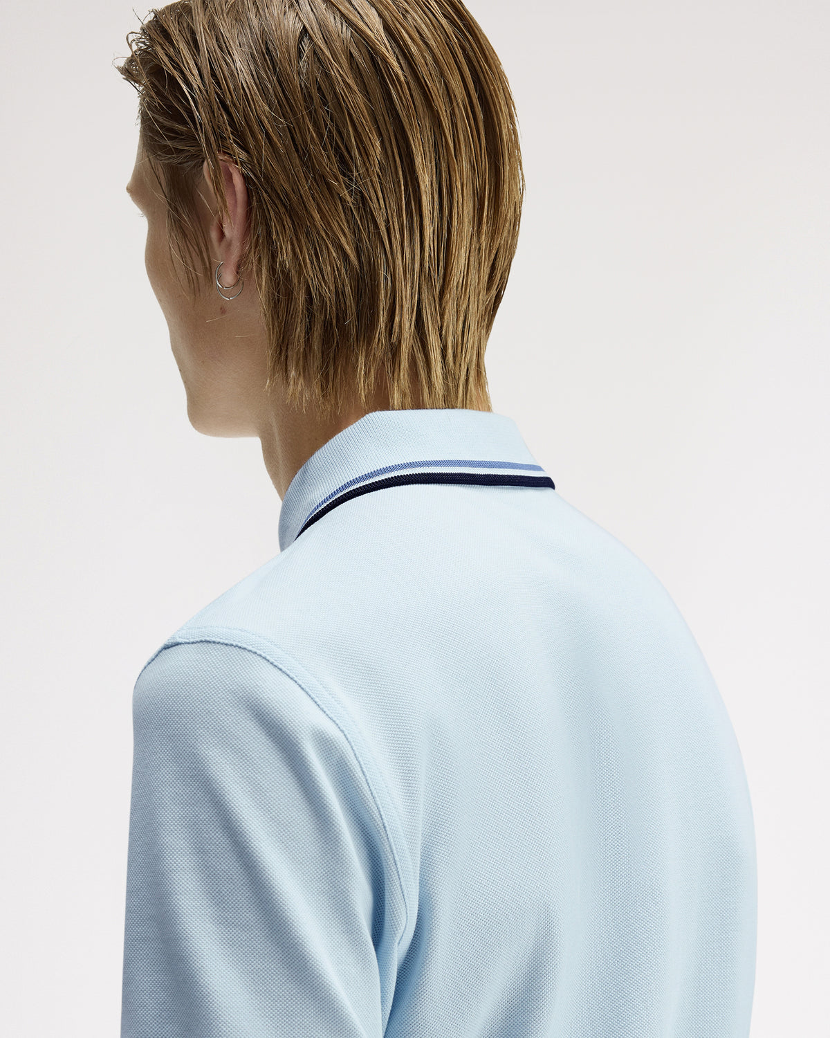 Fred Perry Twin Tipped Polo Shirt - Light Ice / Ace Blue / Navy