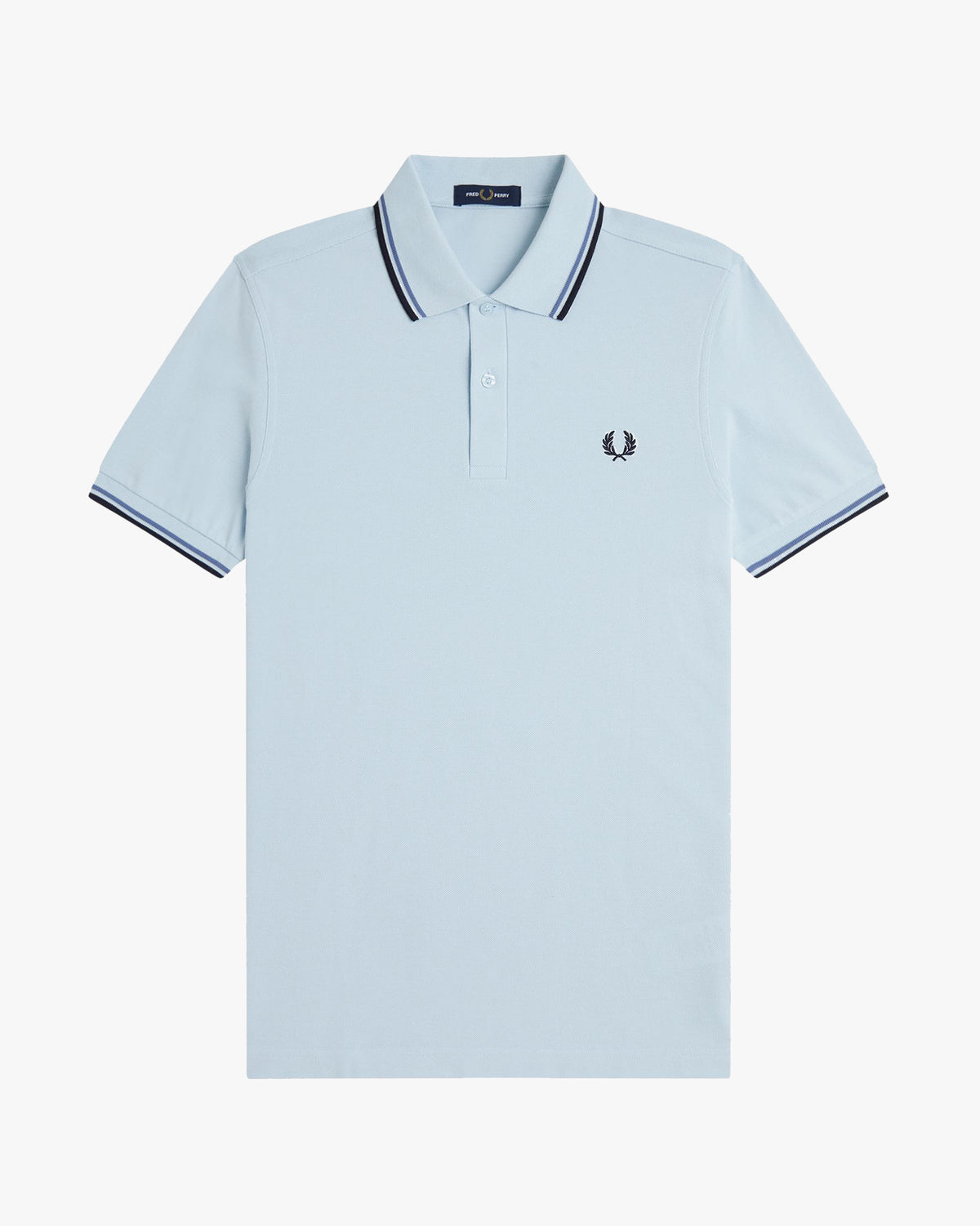 Fred Perry Twin Tipped Polo Shirt - Light Ice / Ace Blue / Navy