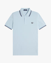 Fred Perry Twin Tipped Polo Shirt - Light Ice / Ace Blue / Navy