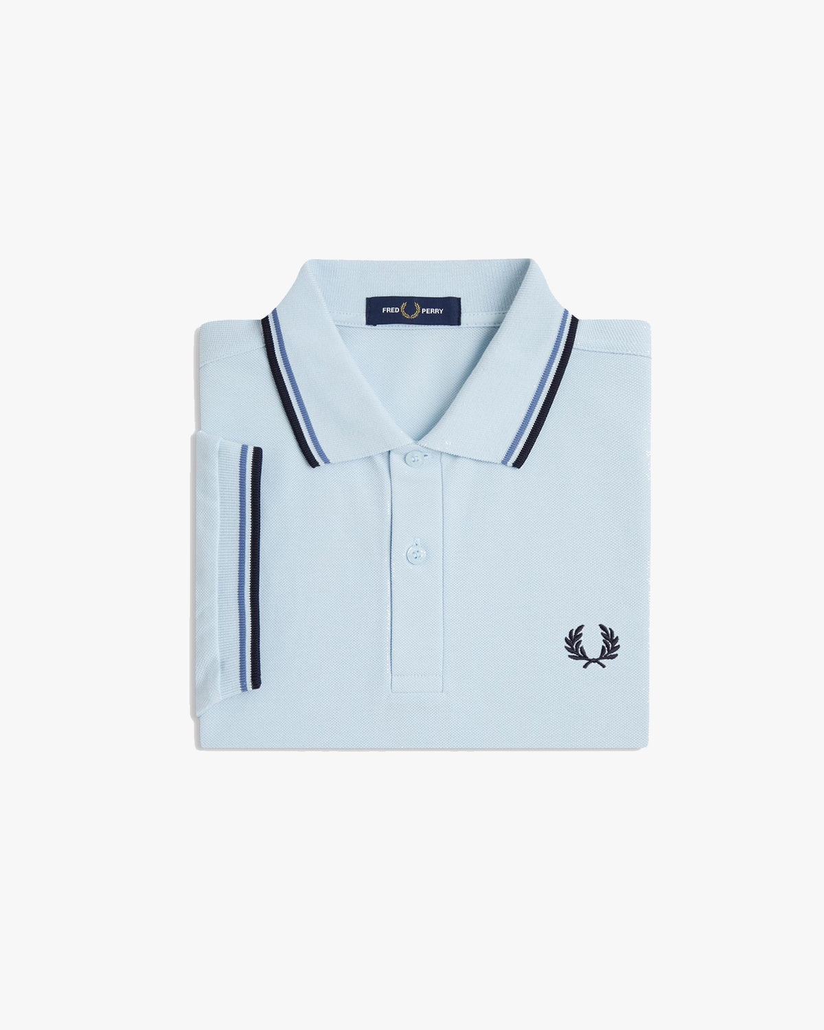 Fred Perry Twin Tipped Polo Shirt - Light Ice / Ace Blue / Navy