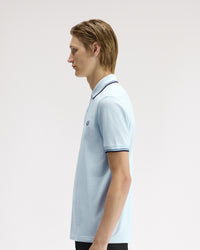 Fred Perry Twin Tipped Polo Shirt - Light Ice / Ace Blue / Navy