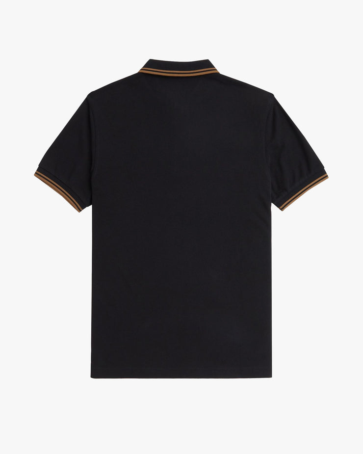 Fred Perry Twin Tipped Polo Shirt - Black / Shaded Stone