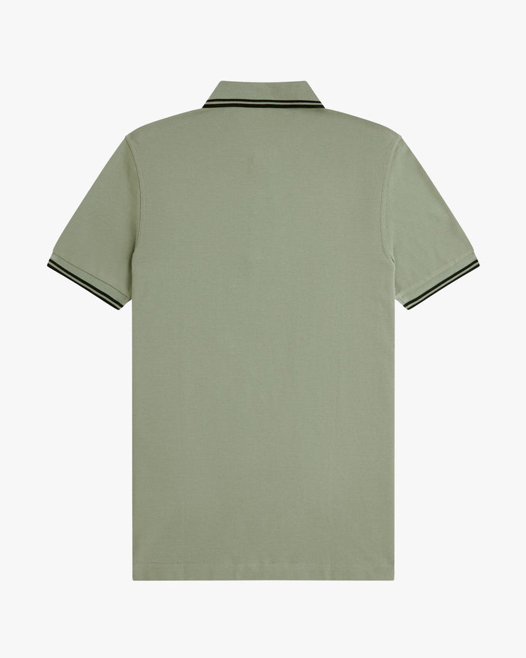 Fred Perry Twin Tipped Polo Shirt - Seagrass / Black