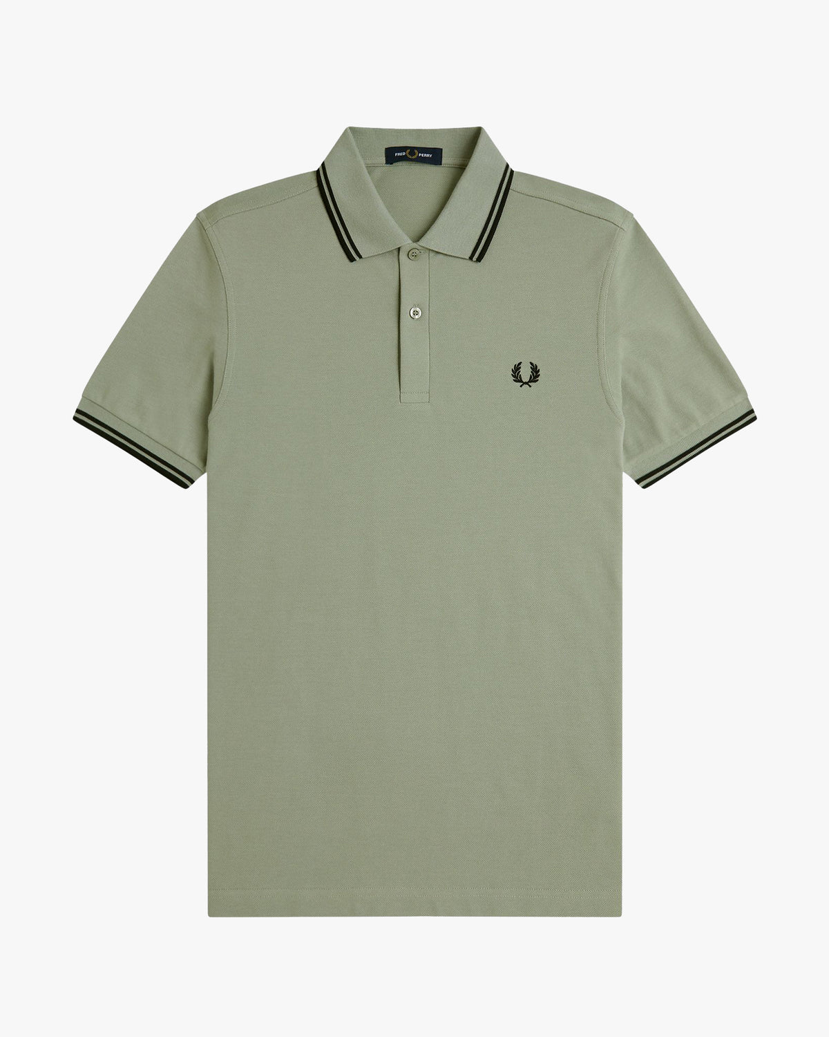 Fred Perry Twin Tipped Polo Shirt - Seagrass / Black
