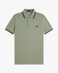 Fred Perry Twin Tipped Polo Shirt - Seagrass / Black