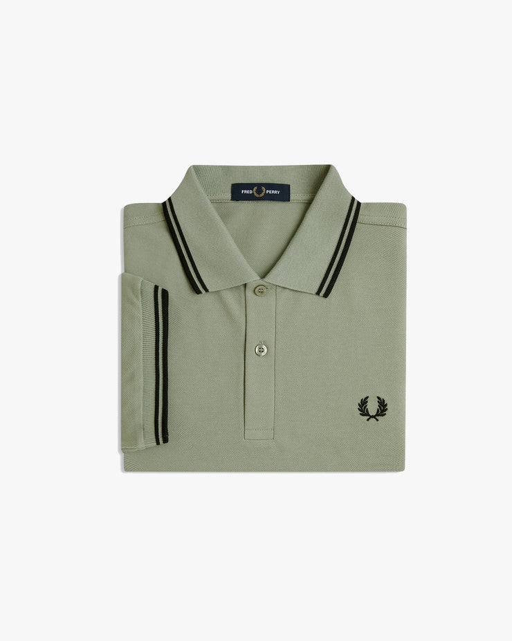 Fred Perry Twin Tipped Polo Shirt - Seagrass / Black